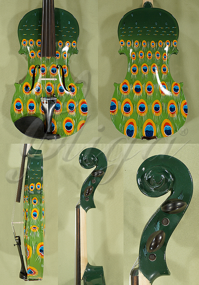 4/4 Gems 1 Advanced Level Violin With Hand painted Peacock feathers Code B7347V
