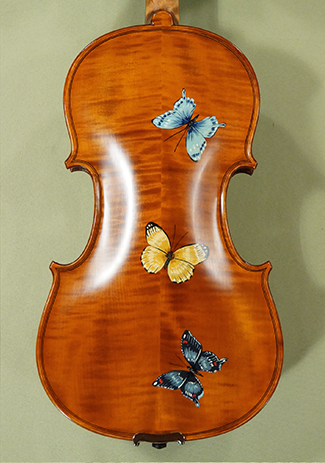 Antiqued 4/4 WORKSHOP 'GEMS 1' Butterflies Violin - by Gliga