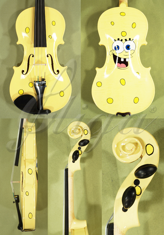 1/2 ADVANCED Student 'GEMS 2' Painted Yellow Sponge Bob Violin