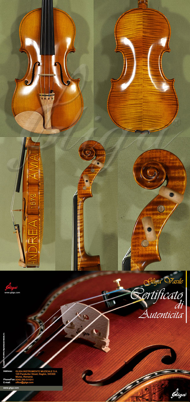 4/4 MAESTRO VASILE GLIGA Violin - Copy of 'Amati 1572'