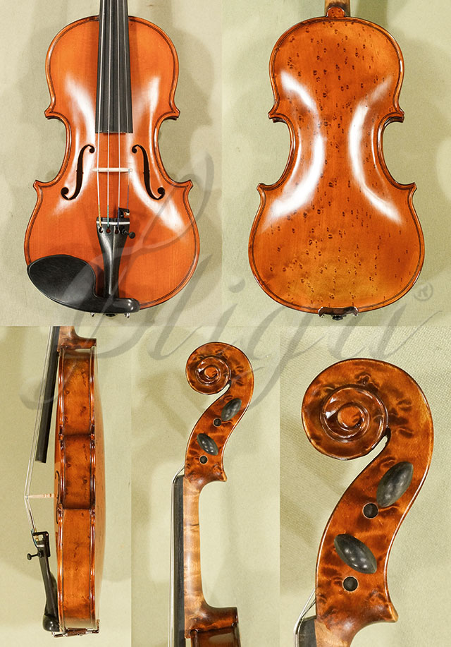 Antiqued 1/8 WORKSHOP 'GEMS 1' Bird's Eye Maple One Piece Back Violin