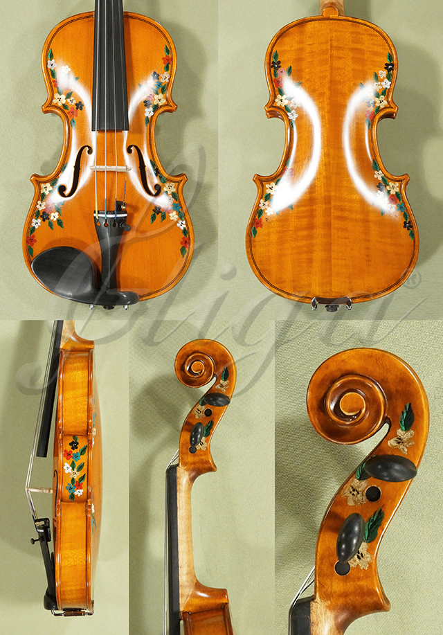 Antiqued 1/8 WORKSHOP 'GEMS 1' Flowers Violin
